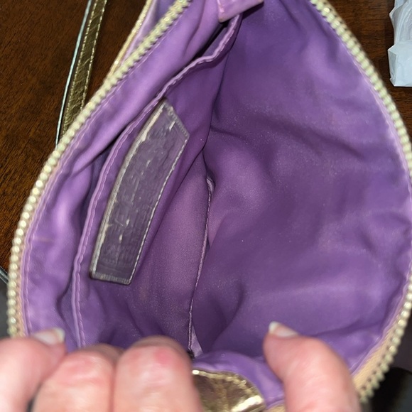 Coach Poppy Crossbody bag Vintage Gold/gold metallic poppy print & trim EVC - Picture 10 of 11